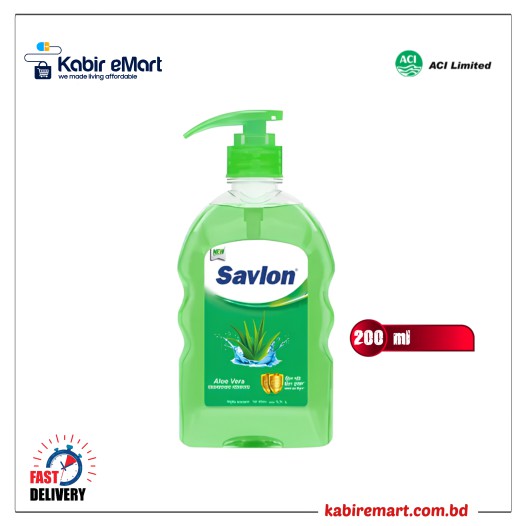 ACI Savlon Aloe Vera Antiseptic Handwash Bottle 200 ml