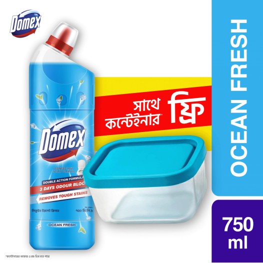 Domex Toilet Cleaning Liquid Ocean Fresh 750ml Get a Container Free