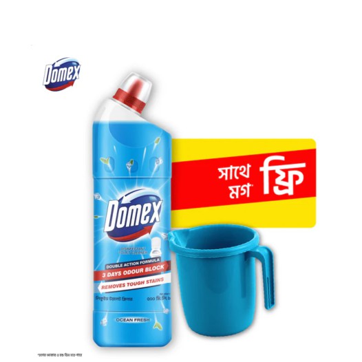 Domex Toilet Cleaning Liquid Ocean Fresh 500ml Mug Free