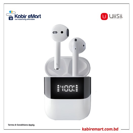 UIiSii GM20 PRO Earbud with Digital Charging Case - White