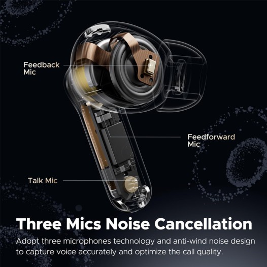 Soundpeats Capsule 3 Pro Wireless Earbuds - Transparent