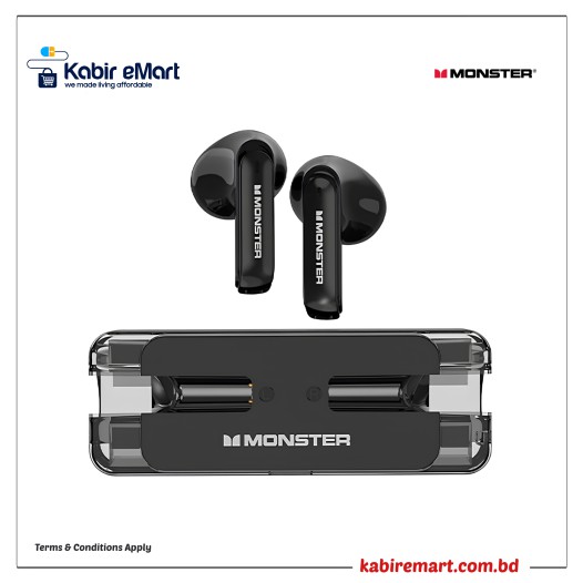 Monster Airmars XKT08 True Wireless Earbuds Earphones - Black