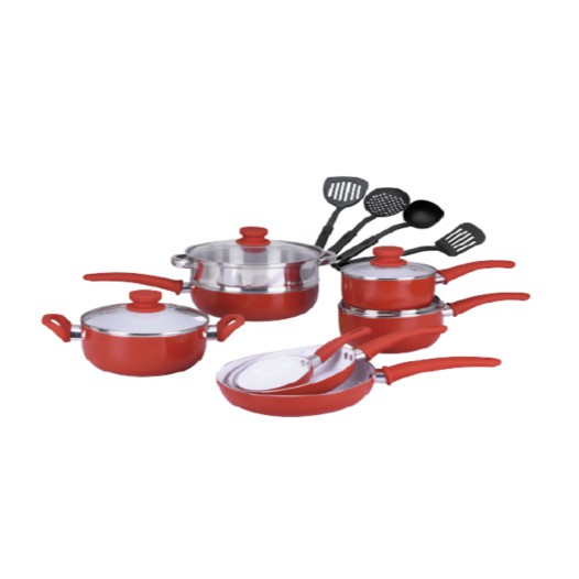 Gazi Non-Stick Cookware Set - PRC-16C Red