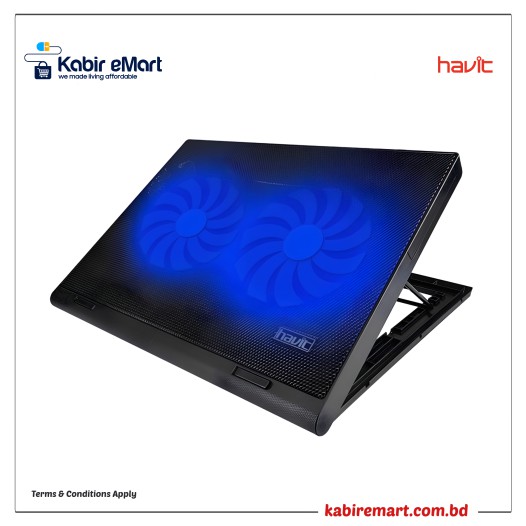 Havit F2083 Dual Fan Laptop Cooler for 15.6" to 17"