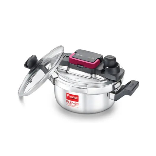 PRESTIGE FLIP-ON TRI-PLY STAINLESS STEEL PRESSURE COOKER