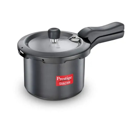 Prestige Svachh Hard Anodised Spillage Control Pressure Cooker, (Black)