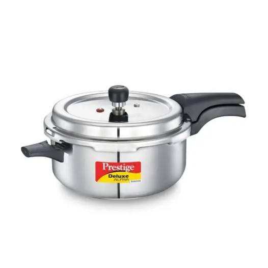 Prestige Deluxe Alpha Svachh Stainless Steel Spillage Control Pressure Cooker-(Silver/Silver)