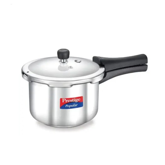 Prestige Popular Stainless Steel Gas and Induction Compatible Pressure Cooker (Silver)