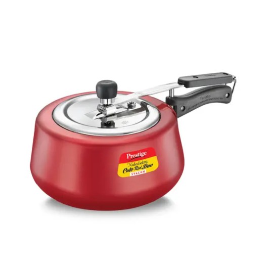 Prestige Nakshatra Cute Duo Svachh Aluminium Spillage Control Pressure Cooker (Red)