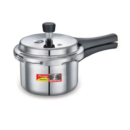 Prestige Popular Plus Virgin Aluminium Gas and Induction Compatible Pressure Cooker, (Silver)