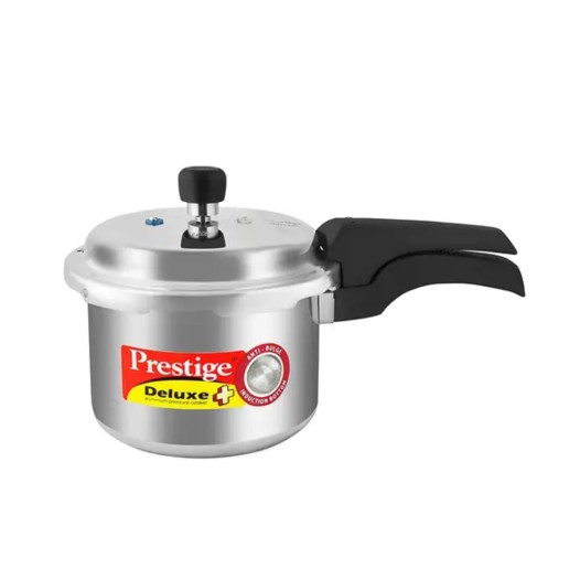 Prestige Deluxe Plus Gas and Induction Compatible Aluminium Pressure Cooker, Silver