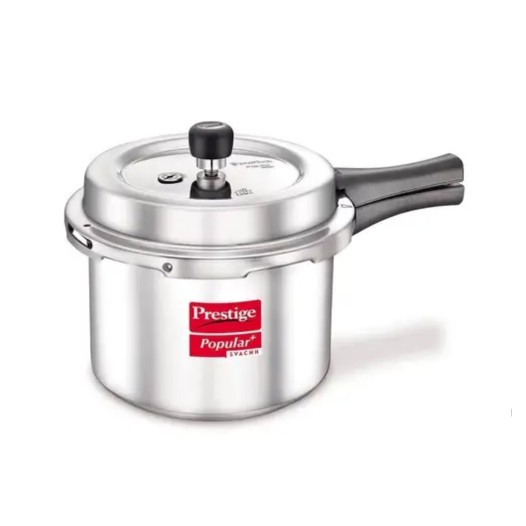 Prestige Popular Plus Swachh Virgin Aluminum Spillage Control Pressure Cooker (Silver)