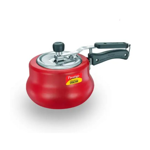 Prestige Nakshatra Duo Plus Swachh Aluminum Spillage Control Pressure Cooker, (Red)