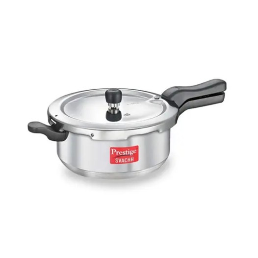 Prestige Svachh Aluminium Anti Bulge Induction Base Senior Deep Pan Pressure Cooker, (Silver)