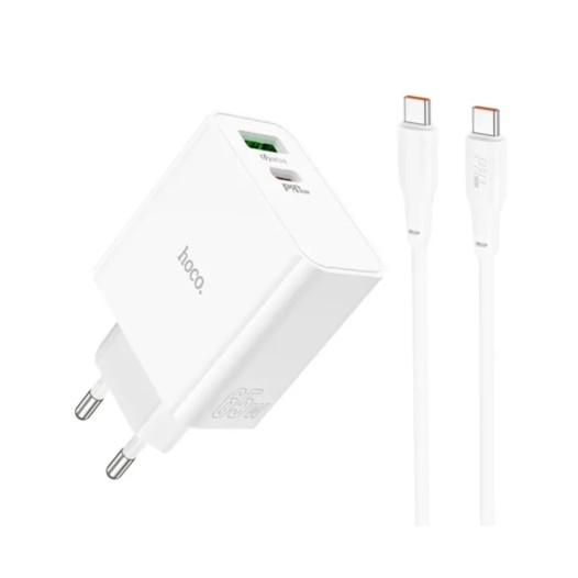 Hoco C113A Awesome Dual Port 65W Charger With Type C Cable