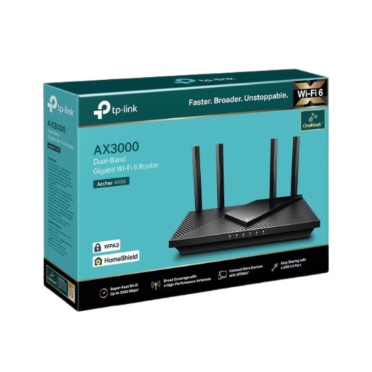 TP-Link Archer AX55 AX3000 Gigabit Dual-Band Wi-Fi Router