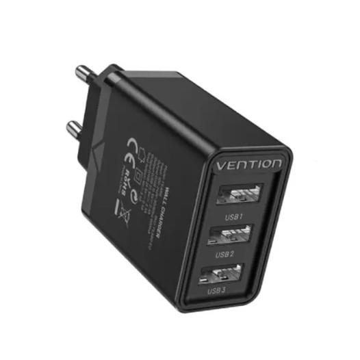 VENTION FEAB0-EU 3-port Type-A Wall Charger(12W/12W/12W) EU