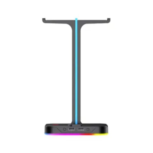 Havit TH650 RGB Headphone Stand with Dual Hanger & 2 USB Ports