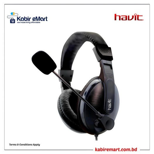 Havit HV-139D 3.5mm Stereo Headphone Black (Double Port /Single Port)