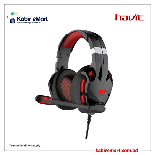 Havit GAMENOTE H2001U Wired Black-Red Gaming Headphone