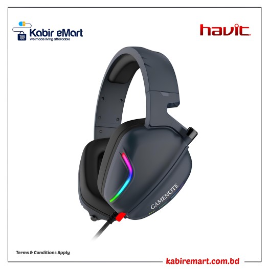 Havit H2019U Game Note USB 7.1 Surround Sound RGB Gaming Headphone Black