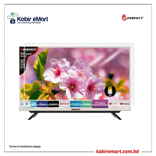 Perfect 32 INCH Smart LED TV, Metal Body DG, Voice Control