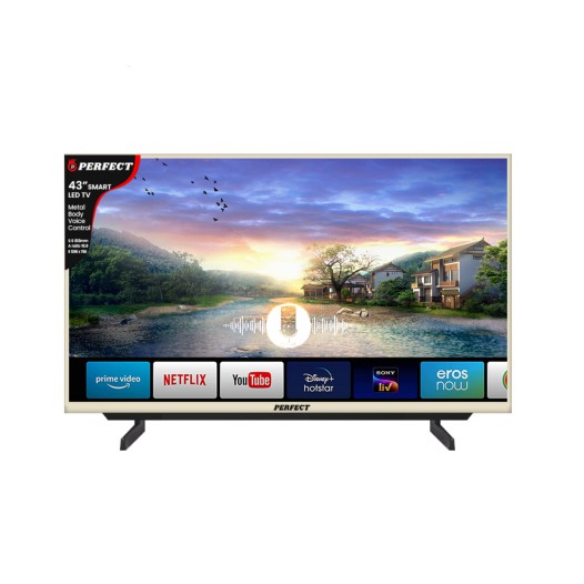 Perfect 43 INCH Smart 4K LED TV, Metal Body, Voice Control