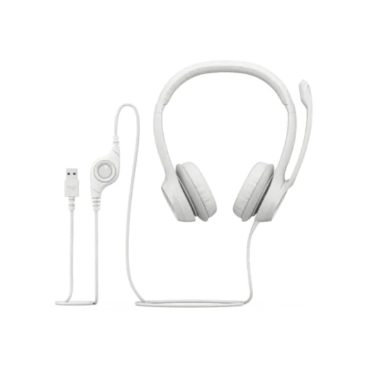 Logitech H390 Stereo USB Headset White with Microphone