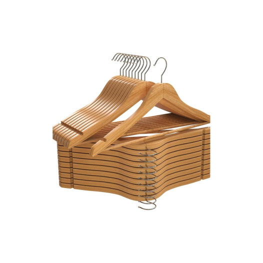 10 Pieces Premium Wooden Hangers with 360-Degree Rotatable Hook